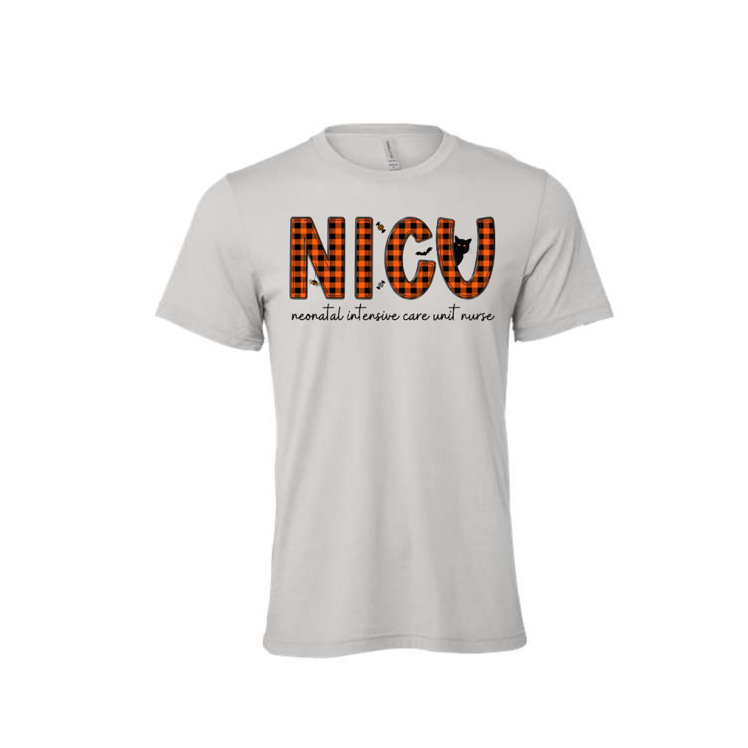 Adult  Tee | NICU | Neonatal Intensive Care Unit Nurse (Plaid)