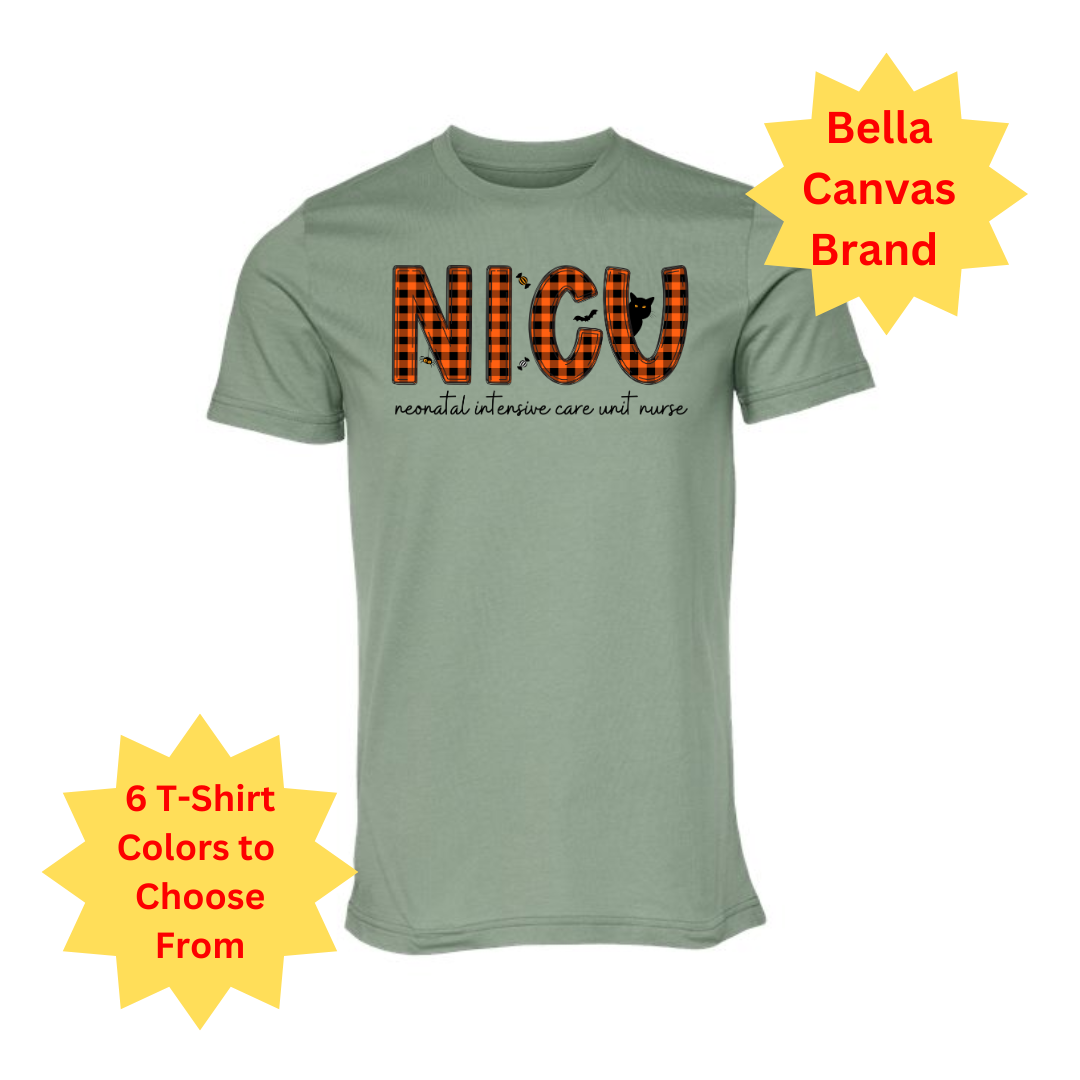 Adult  Tee | NICU | Neonatal Intensive Care Unit Nurse (Plaid)
