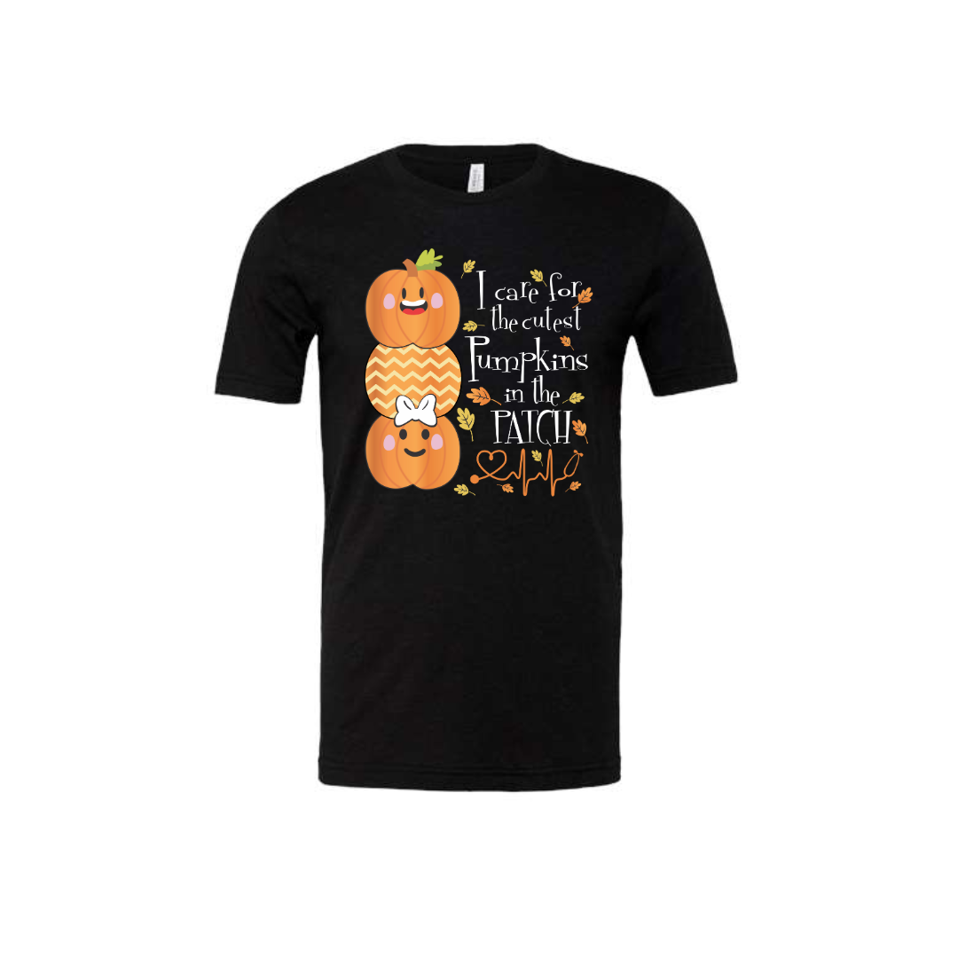Adult Heather Tee | I Care For The Cutest Pumpkins In The Patch