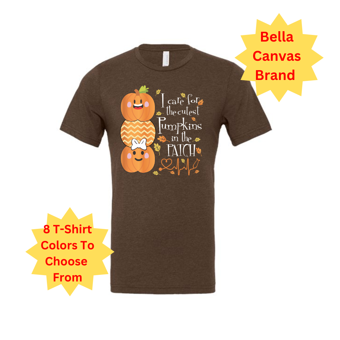 Adult Heather Tee | I Care For The Cutest Pumpkins In The Patch