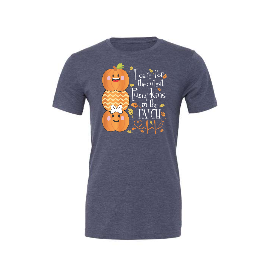 Adult Heather Tee | I Care For The Cutest Pumpkins In The Patch