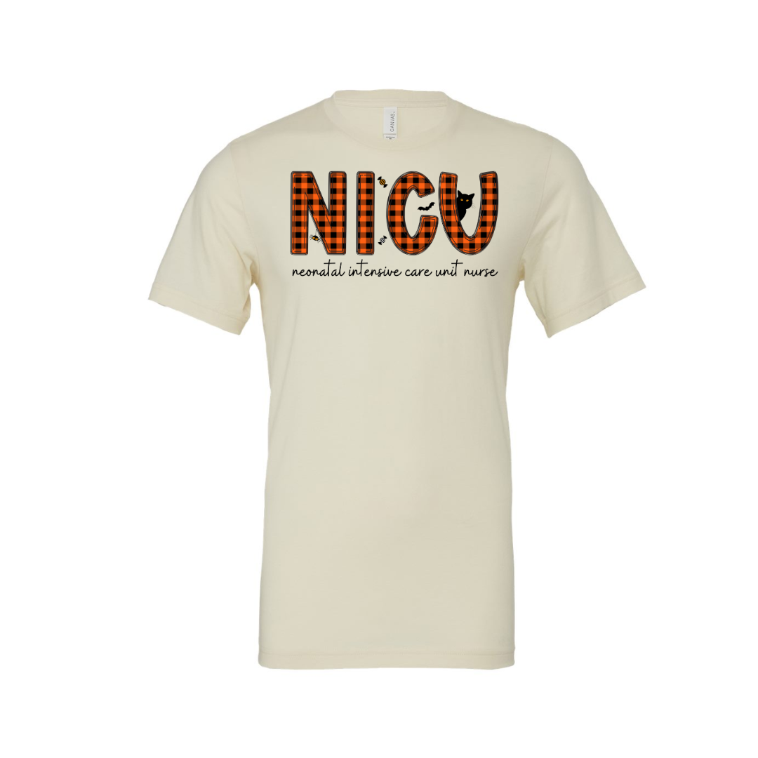 Adult  Tee | NICU | Neonatal Intensive Care Unit Nurse (Plaid)