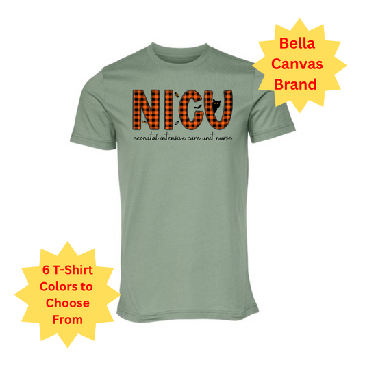 Adult  Tee | NICU | Neonatal Intensive Care Unit Nurse (Plaid)